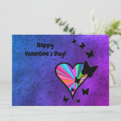 Rainboweart en vlinder kaart (Staand voorkant)