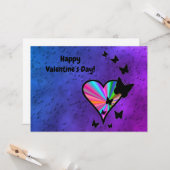 Rainboweart en vlinder kaart (Voorkant / Achterkant in situ)