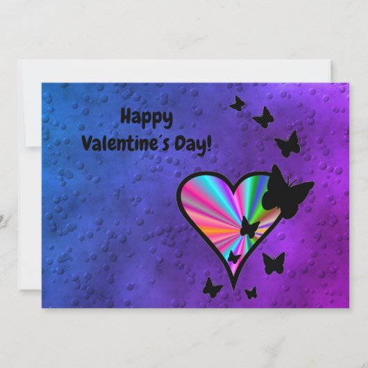 Rainboweart en vlinder kaart (Voorkant)