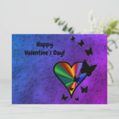 Rainboweart en vlinder kaart (Staand voorkant)