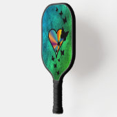 Rainboweart en vlinder pickleball paddle (Links)
