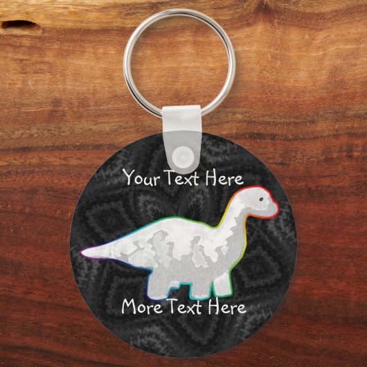 Rainbowed Dinosaur Sleutelhanger (Voorkant)