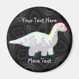 Rainbowed White Dino Magnet