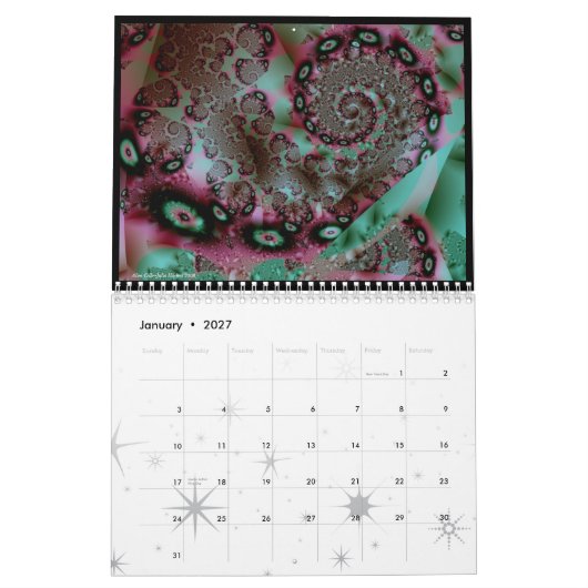 Rainbowjellyfish Fractal Eye-Snoep - Gepersonalise Kalender (Jan 2027)