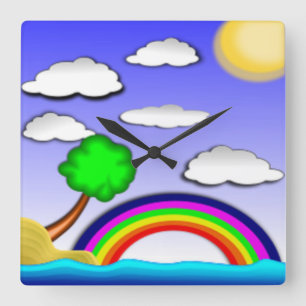 RAINBOWLAND VIERKANTE KLOK