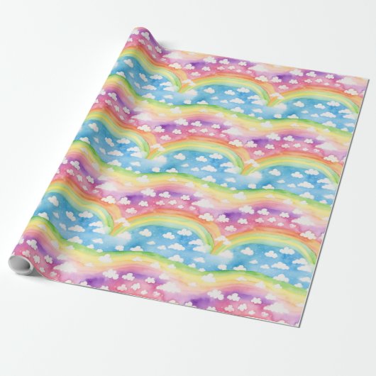  Rainbows and Clouds Cadeaupapier (Uitgerold)