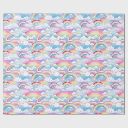 Rainbows and Clouds Cadeaupapier (Vlak)