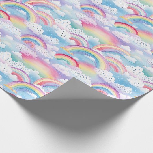 Rainbows and Clouds Cadeaupapier (Hoek)