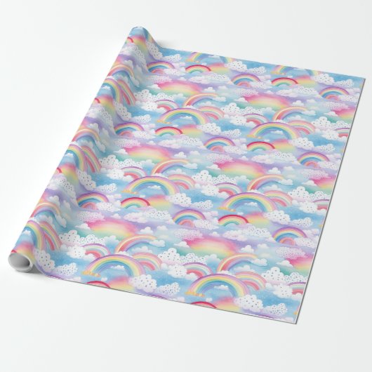  Rainbows and Clouds Cadeaupapier (Uitgerold)