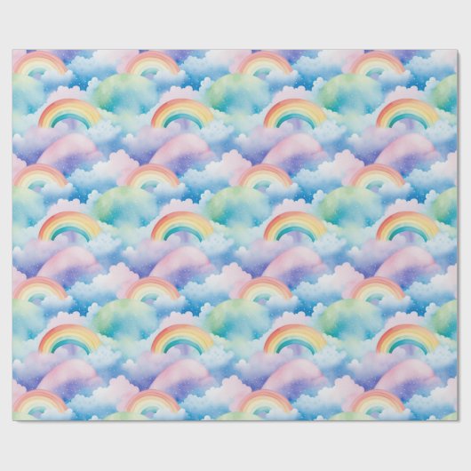  Rainbows and Clouds Cadeaupapier (Vlak)
