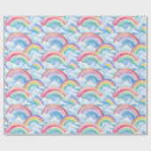 Rainbows and Clouds Pattern Cadeaupapier (Vlak)