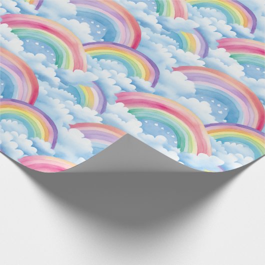  Rainbows and Clouds Pattern Cadeaupapier (Hoek)
