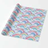 Rainbows and Clouds Pattern Cadeaupapier (Uitgerold)