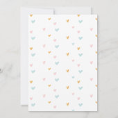Rainbows and Hearts Girl Baby shower Pastel Kaart (Achterkant)