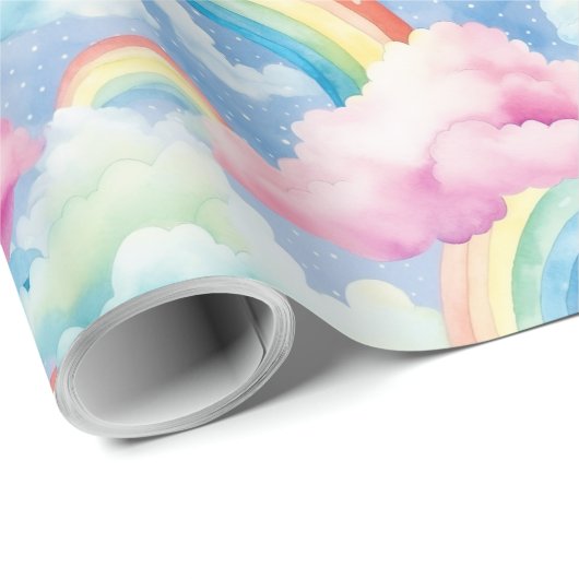 Rainbows and Rainbow Clouds Cadeaupapier (Rol Hoek)