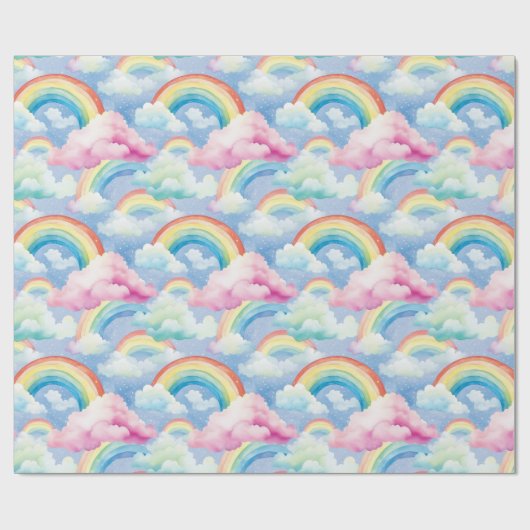  Rainbows and Rainbow Clouds Cadeaupapier (Vlak)