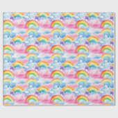 Rainbows and Rainbow Colored Clouds Cadeaupapier (Vlak)