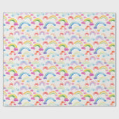  Rainbows and Rainbow Colored Clouds Cadeaupapier (Vlak)