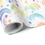 Rainbows and Rainbow Colored Flowers Cadeaupapier (Rol Hoek)