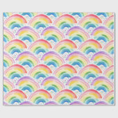 Rainbows and Rainbow Colored Flowers Cadeaupapier (Vlak)