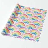 Rainbows and Rainbow Colored Flowers Cadeaupapier (Uitgerold)