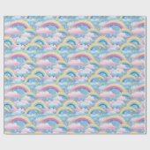  Rainbows and Rainbow Colored Flowers Cadeaupapier (Vlak)
