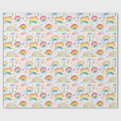  Rainbows and Rainbow Colored Flowers Cadeaupapier (Vlak)