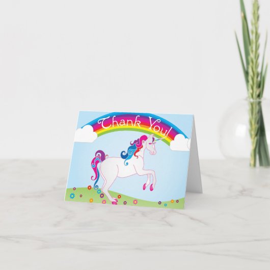 Rainbows and Unicorn Thank You Notes Bedankkaart (Voorkant)