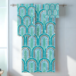 Rainbows blue Bath Towel Set Bad Handdoek