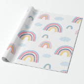 Rainbows Boho Pink Blue Yellow Fun Cute Cadeaupapier (Uitgerold)