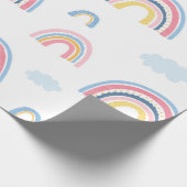 Rainbows Boho Pink Blue Yellow Fun Cute Cadeaupapier (Hoek)