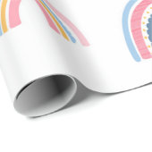 Rainbows Boho Pink Blue Yellow Fun Cute Cadeaupapier (Rol Hoek)