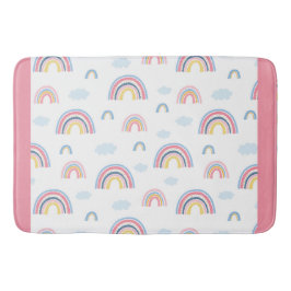 Rainbows Boho Pink Blue Yellow Fun Girly Badmat