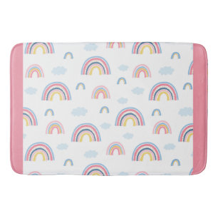 Rainbows Boho Pink Blue Yellow Fun Girly Badmat