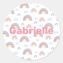 Rainbows Boho Pink Blue Yellow Fun Girly Name