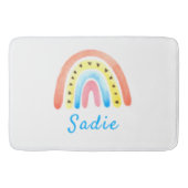 Rainbows Boho Pink Yellow Hearts Badmat (Voorkant)