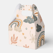 Rainbows Clouds Sun Pattern, Earth Tones Bedankdoosjes (Achterkant)