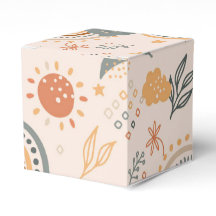 Rainbows Clouds Sun Pattern, Earth Tones