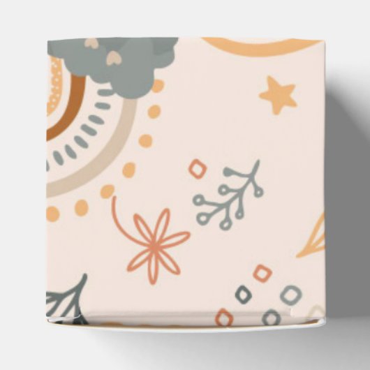 Rainbows Clouds Sun Pattern, Earth Tones Bedankdoosjes (Bovenkant)