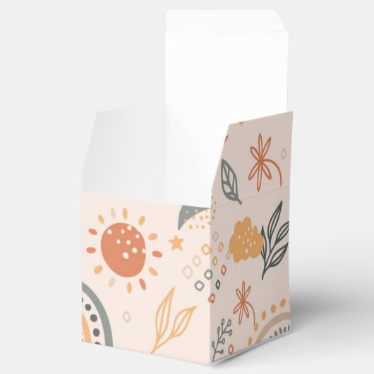 Rainbows Clouds Sun Pattern, Earth Tones Bedankdoosjes (Geopend)