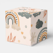 Rainbows Clouds Sun Pattern, Earth Tones Bedankdoosjes (Achterkant)