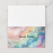 Rainbows en Bubbles Party Place Card Plaatskaartje (Buitenkant ongevouwen)