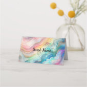 Rainbows en Bubbles Party Place Card Plaatskaartje (Voorkant)