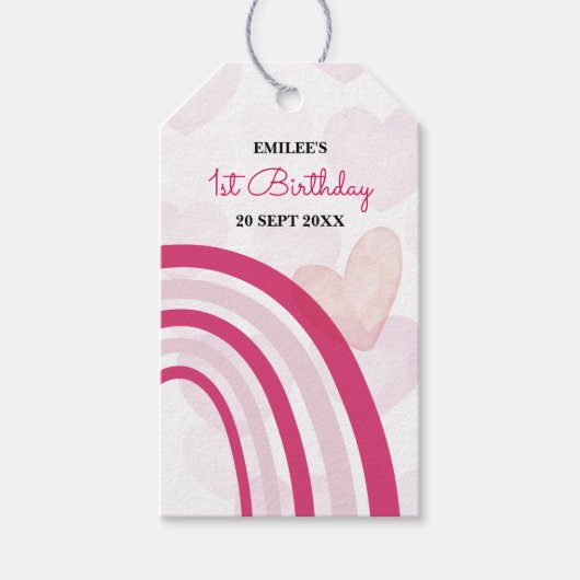 Rainbows en hartartikelen voor baby-meisjes (warm  cadeaulabel (Voorkant)