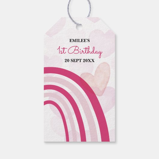 Rainbows en hartartikelen voor baby-meisjes (warm  cadeaulabel (Achterkant)