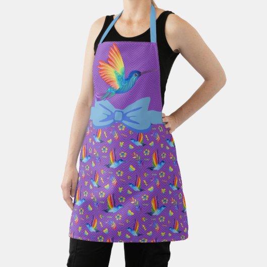 Rainbows en Love Humming Bird Apron in Eggplant Schort (Insitu)