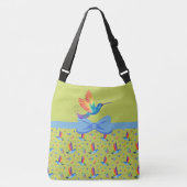 Rainbows en Love Humming Bird in Limoen Crossbody Tas (Voorkant)