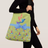 Rainbows en Love Humming Bird in Limoen Crossbody Tas (Dichtbij)