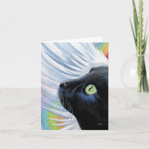 Rainbow's End Angel Cat Painting Note Kaart