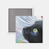 Rainbow's End - Gevleugelde Angel Cat Magnet (Voorkant / Achterkant)